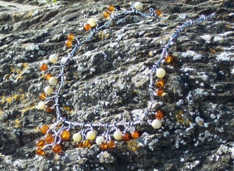 Amber Silver Necklace NE1024