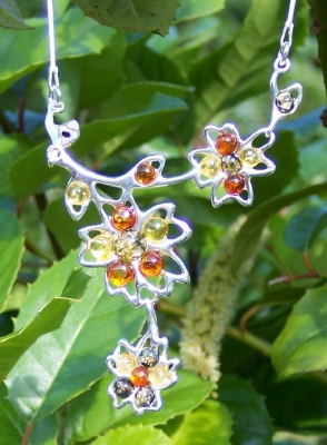 Amber Silver Necklace NE1043