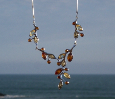 Amber Silver Necklace NE1047