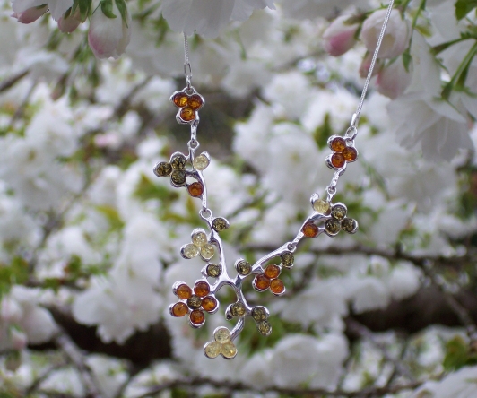 Amber Silver Necklace NE1050