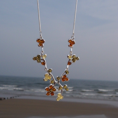 Amber Silver Necklace NE1050