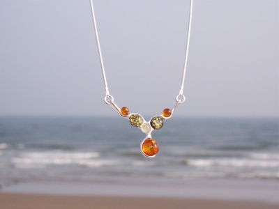 Amber Silver Necklace NE1059