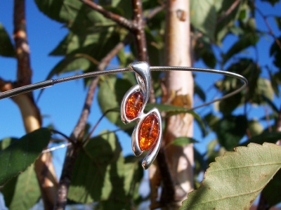 Amber Silver Pendant PE1064