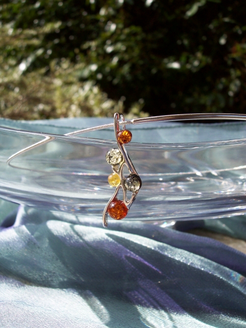 Amber Silver Pendant PE1079