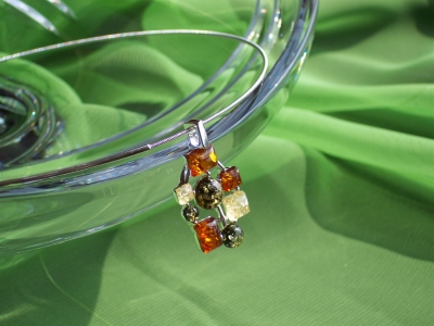 Amber Silver Pendant PE2043