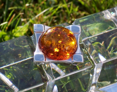 Amber Silver Pendant PE6238