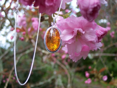 Amber Silver Pendant PE7170